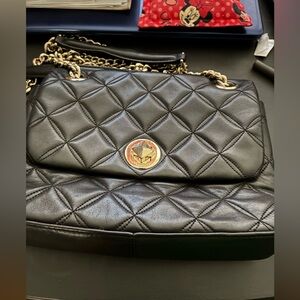 Kate Spade Black Quilted Shoulder Bag with Gold Chain